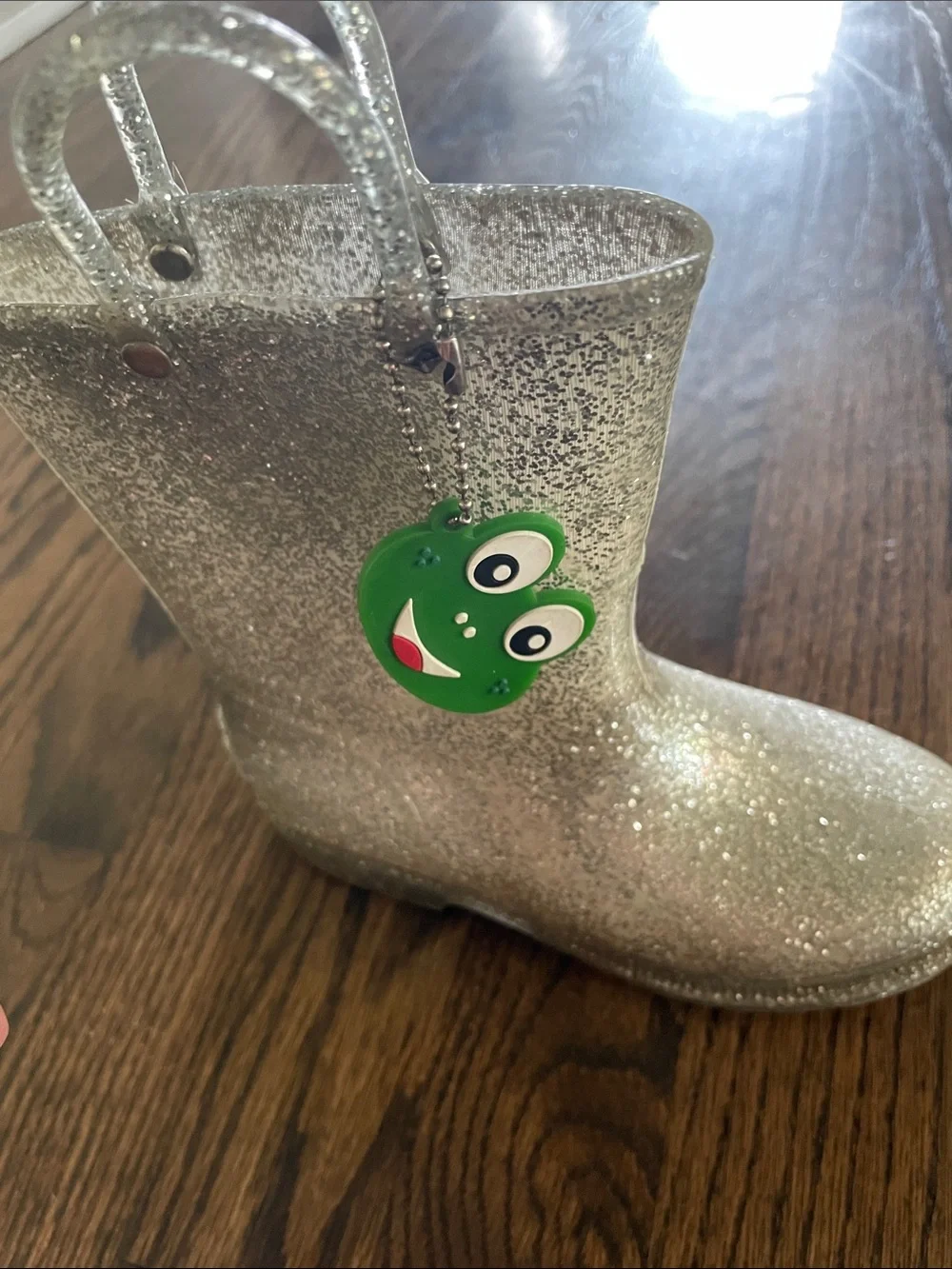 Western Chief Silver Glitter PVC Pull-On Rain Boots